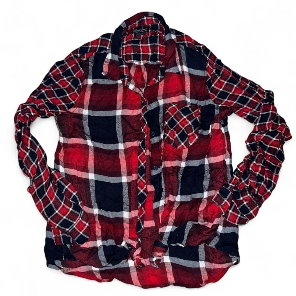 Lucky Brand Red and Black Plaid Shirt